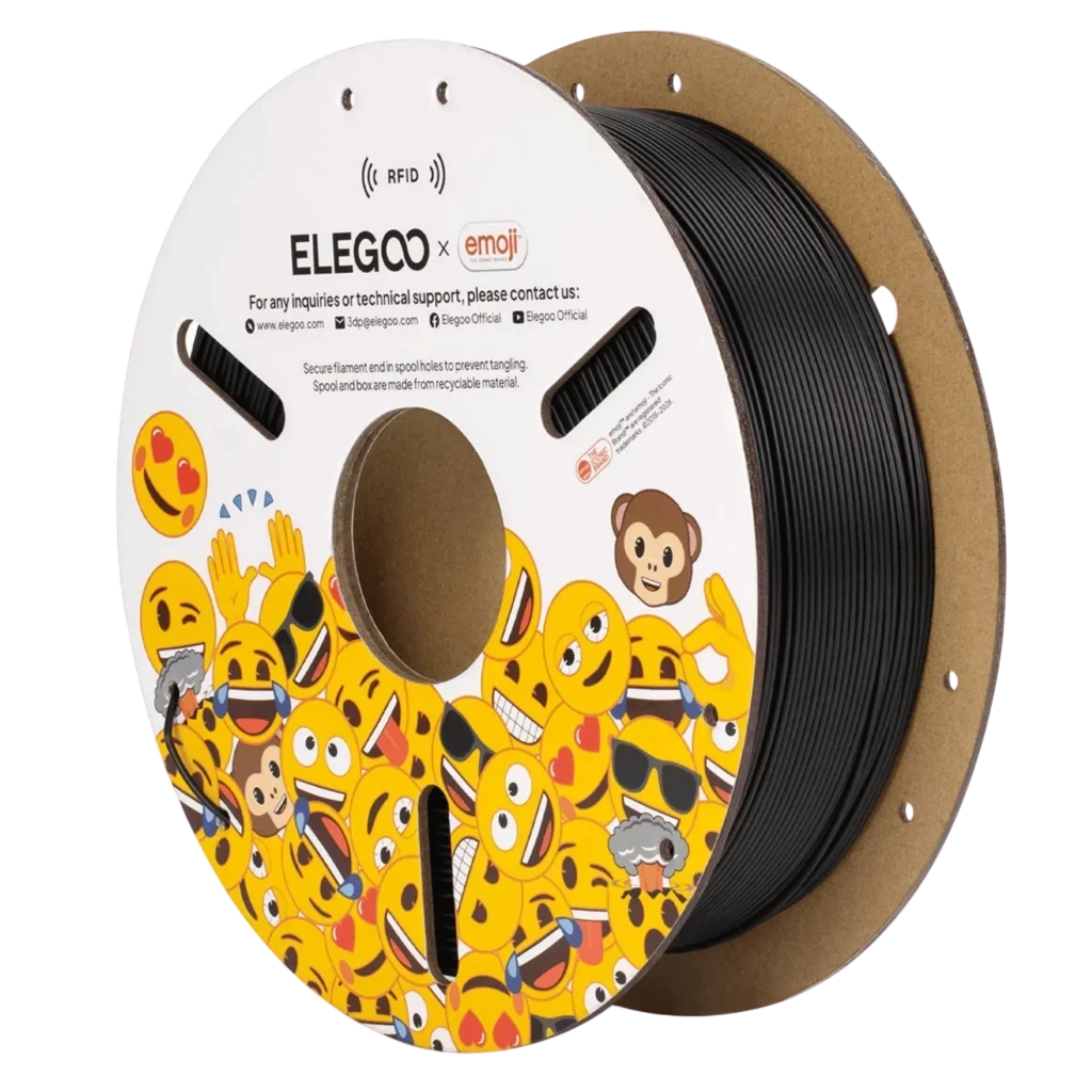 ELEGOO x Emoji PLA Negro para Impresoras 3D FDM Filamento 1.75mm Bobina de 1kg