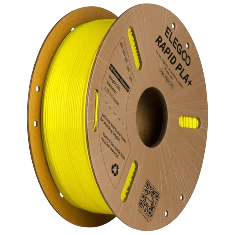 Filamento ELEGOO Rapid PLA + (PLUS) Amarillo 1.75mm Impresión de alta velocidad hasta 600mm/s Bobina de 1kg
