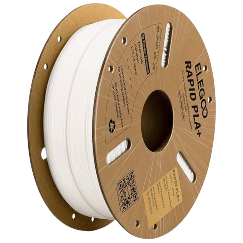 Filamento ELEGOO Rapid PLA + (PLUS) Blanco 1.75mm Impresión de alta velocidad hasta 600mm/s Bobina de 1kg