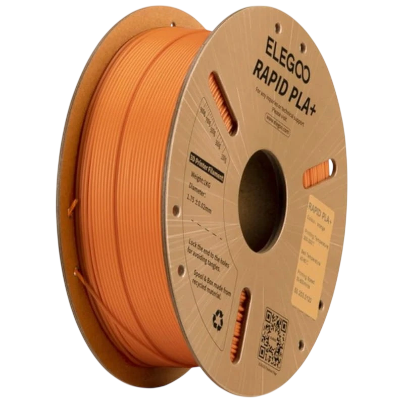 Filamento ELEGOO Rapid PLA + (PLUS) Naranja 1.75mm Impresión de alta velocidad hasta 600mm/s Bobina de 1kg