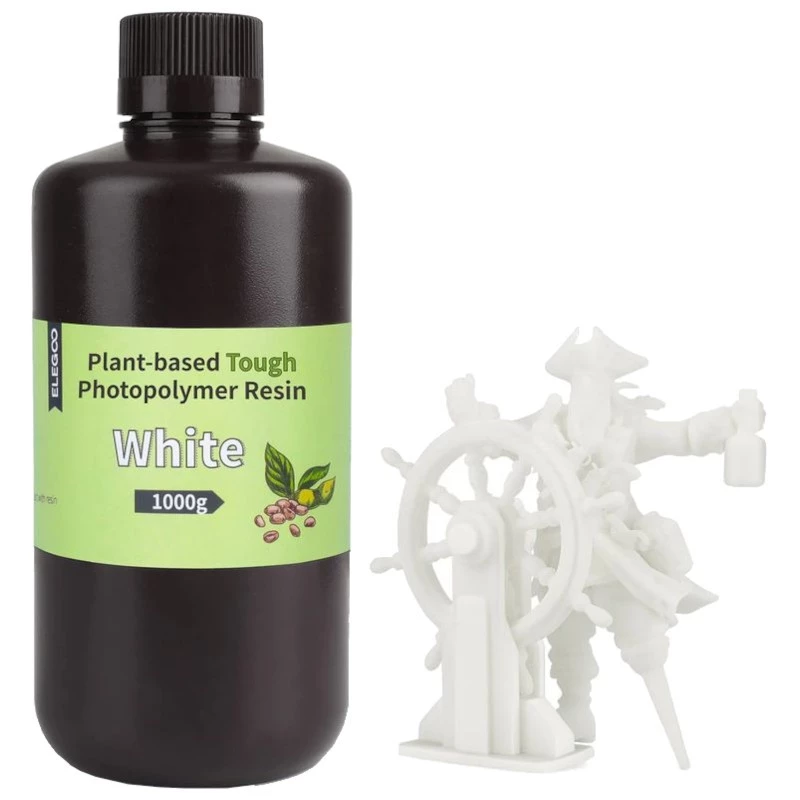 ELEGOO Plant Based Resina Color Blanco Para Impresoras 3D de Resina LCD 1KG