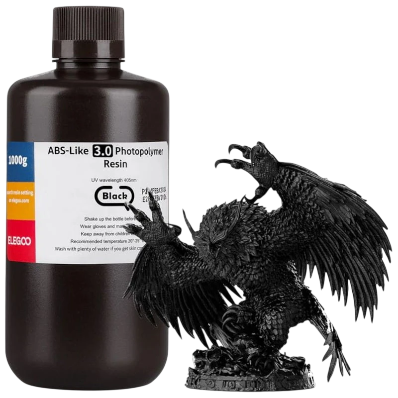 ELEGOO Resina ABS V3.0 Negra Para Impresoras 3D de Resina LCD 1KG