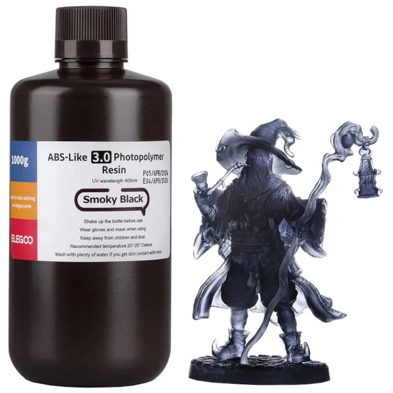 ELEGOO Resina ABS V3.0 Negra Ahumada Para Impresoras 3D de Resina LCD 1KG