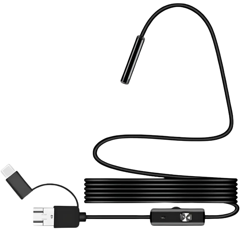 Endoscopio Digital 8mm Gran angular 1080p (USB-A/MicroUSB/Type-C) –Cable flexible – 3.5 m