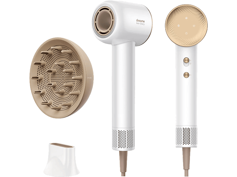 Dreame Hair Glory Combo 1600 W 4 Niveles temperatura 2 Velocidades Difusor incluido 70 m/s Blanco