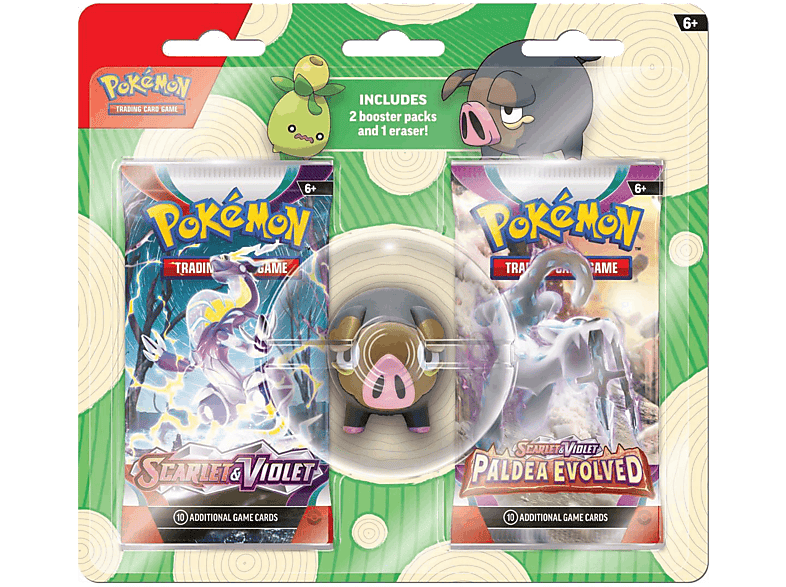 Magicbox Back to School Eraser Blister 2023 Goma de borrar (modelo aleatorio) + 2 Booster Packs
