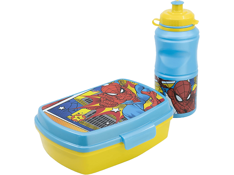 Sherwood Set de fiambrera rectangular y botella sport de Spider-man 380 ml Plástico
