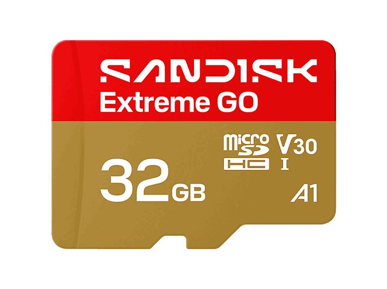 SANDISK Extreme GO 32 GB Hasta 100MB/s de lectura UHS-I Vídeos en 5K y 4UHD U3 V30 A1 C10 Apta Drones Oro