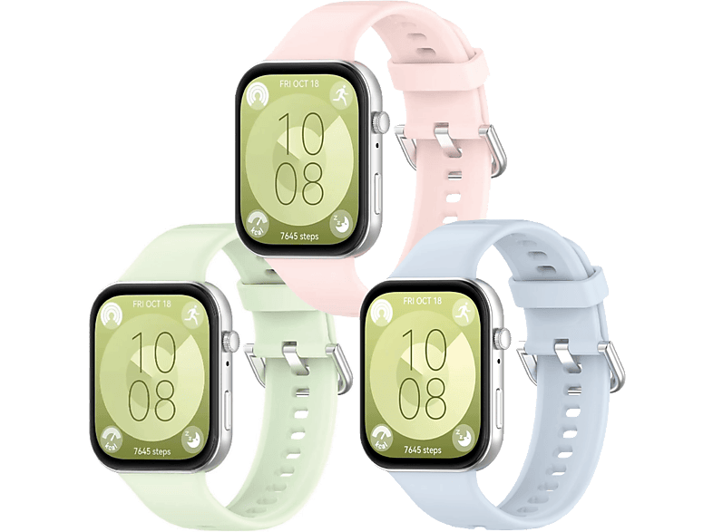Friendly License FRSWB102 Silicona Compatible con Huawei Watch Fit 3 Rosa Verde Celeste