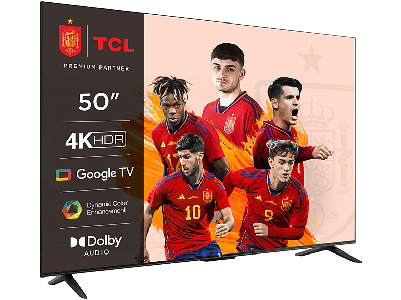 TCL 50P635 LCD 4K HDR TV Google TV Control por voz Smart TV Dolby Audio HDR10 Negro