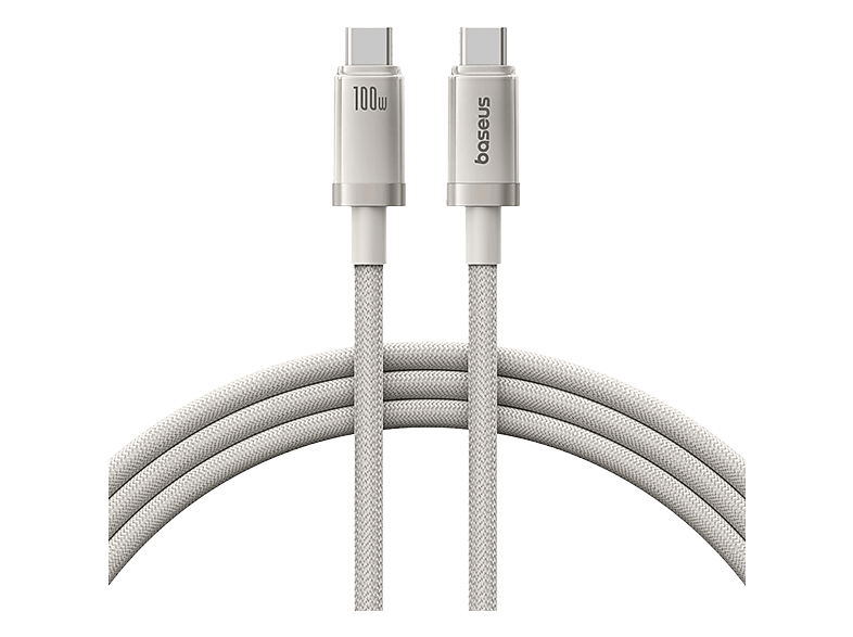 Baseus TITANIUM ALLOY Carga rápida Tipo C a Tipo C Alta resistencia 100 cm Universal 100 W Dorado Galaxy