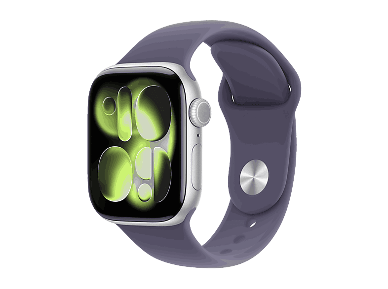 Apple Watch Series 11 (2025) GPS 42 mm Caja de aluminio Plata Correa deportiva Niebla lila M/L Calidad del sueño 24h Autonomía
