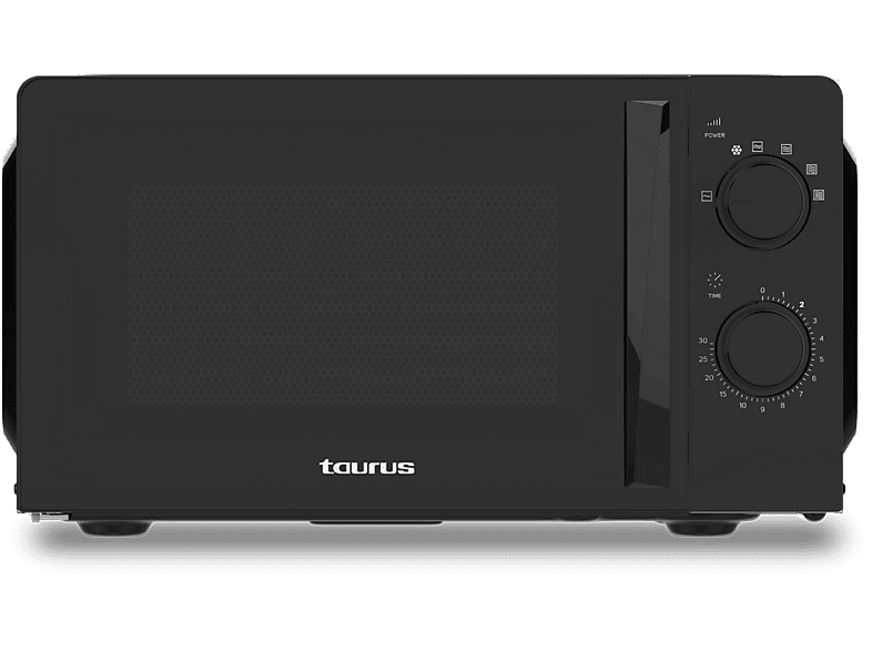 Taurus Ready Ver.II 700 W 6 Niveles de Potencia 20l Temporizador 30 min Descongelación Luz Interior Puerta de Cristal Black