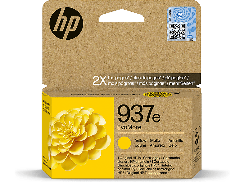 Cartucho de Tinta Original HP EvoMore 937e amarilla