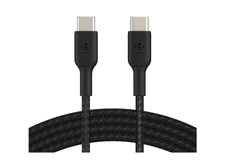 Belkin Cable trenzado USB-C a USB-C 15cm Compatibilidad Universal 60W Negro