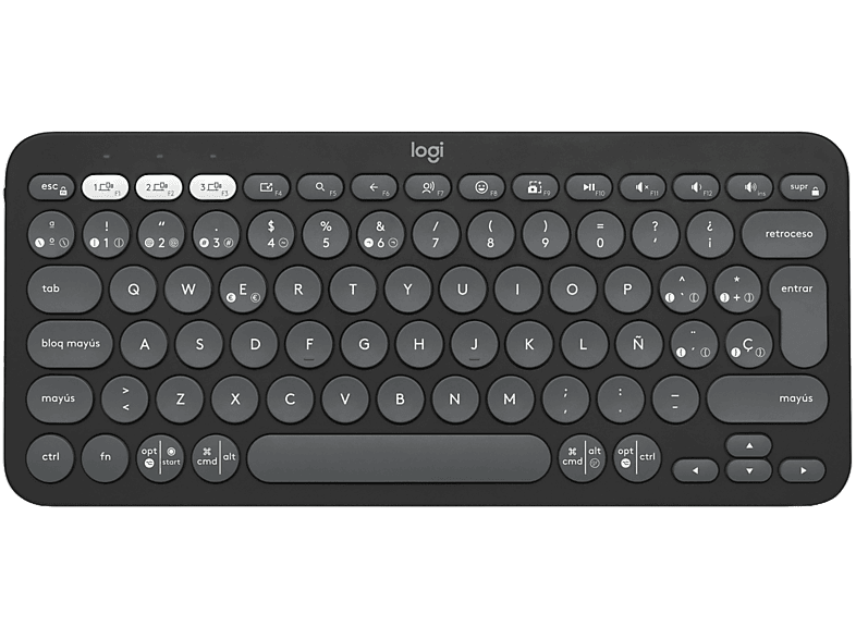 Logitech K380S Bluetooth-USB Multidispositivo Multisistema Teclas programables Teclas de accesos directos Negro