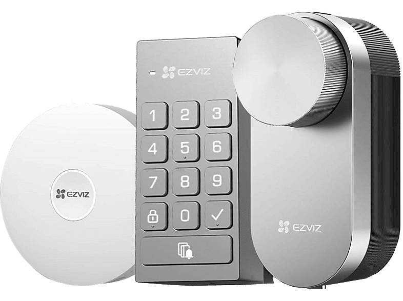 Ezviz DL01 Pro+DL01CP+A3 Kit Aluminio 4 pilas alcalinas AA Ezviz Gris