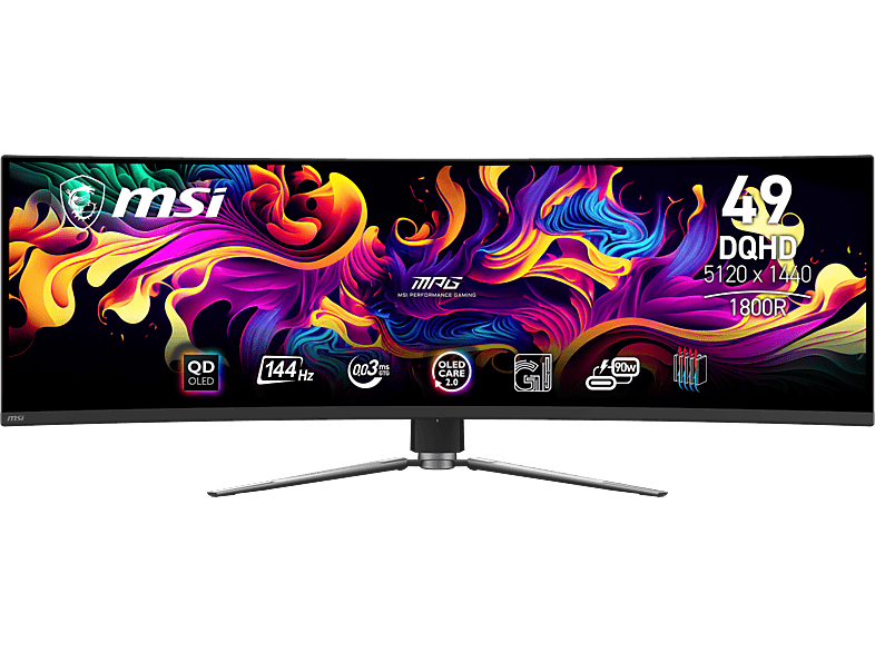 MSI MAG 491CQP 49 QD-OLED Curvo 49 DQHD 0.03 ms 144 Hz OLED Care 2.0 Negro