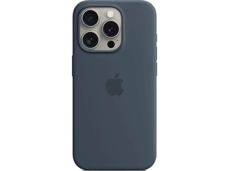 APPLE Funda de silicona con MagSafe para iPhone 15 Pro Azul tempestad