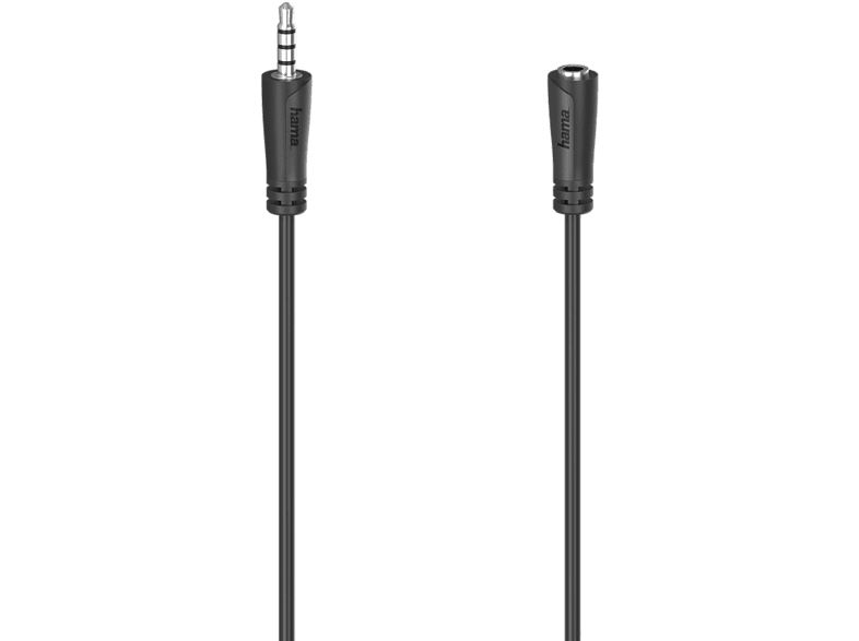 Hama Headset Extension Jack 3.5 mm 4 pin Negro