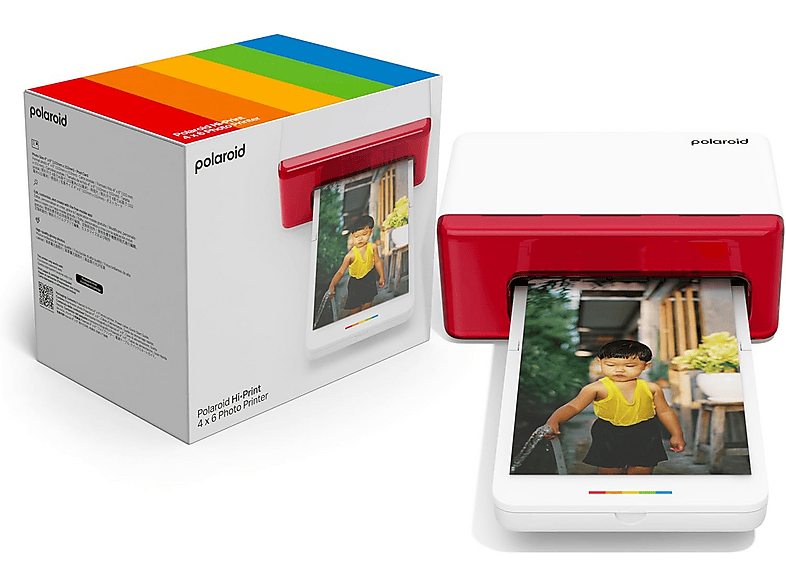 Polaroid Hi Print 4x6 Bluetooth Tamaño postal (102mm x 152mm) Transferencia Térmica por Difusión de Tinta Blanco y Rojo