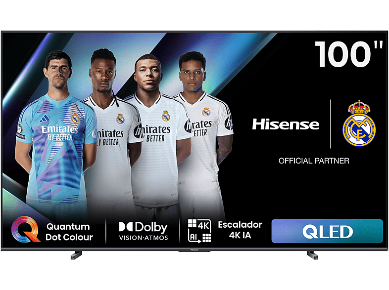 Hisense 100E7NQ UHD 4K Dolby Vision&Atmos Sensor de luz Modo Deportes Air Play IA Negro