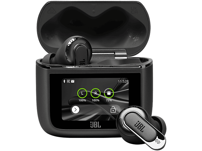JBL Tour Pro 3 Sonido espacial 360 Cancelación de ruido adaptativa 40 h Estuche con pantalla asistente de voz Negro