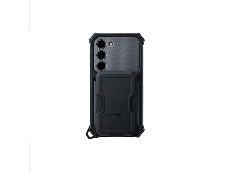 Samsung Para Samsung Galaxy S23 5G Trasera Rugerizada Con Soporte Titanio