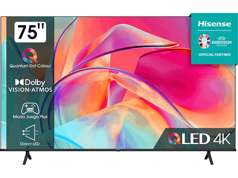 Hisense 75E7KQ UHD 4K Quantum Dot Colour Dolby Vision & Atmos Modo Juego Airplay Negro