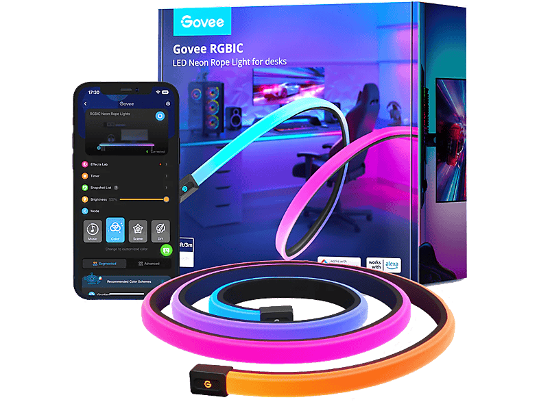 Govee H61C3 3m de Cable Gaming Compatible con Alexa y Google Assistant Multicolor