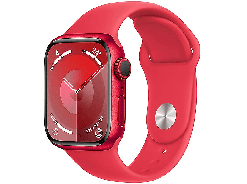 Apple Watch Series 9 (2023) GPS 41 mm Gesto de doble toque Caja de aluminio roja Correa deportiva (PRODUCT)RED Talla S/M