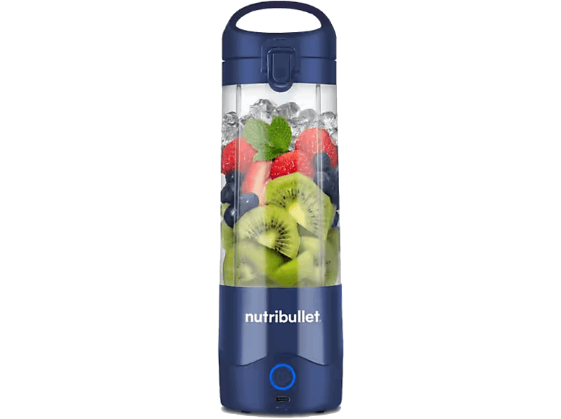 Nutribullet Portable NBP003NBL Batidora personal Vaso portátil 0.475 l Asa transportable Carga USB-C 2000 mAh Azul