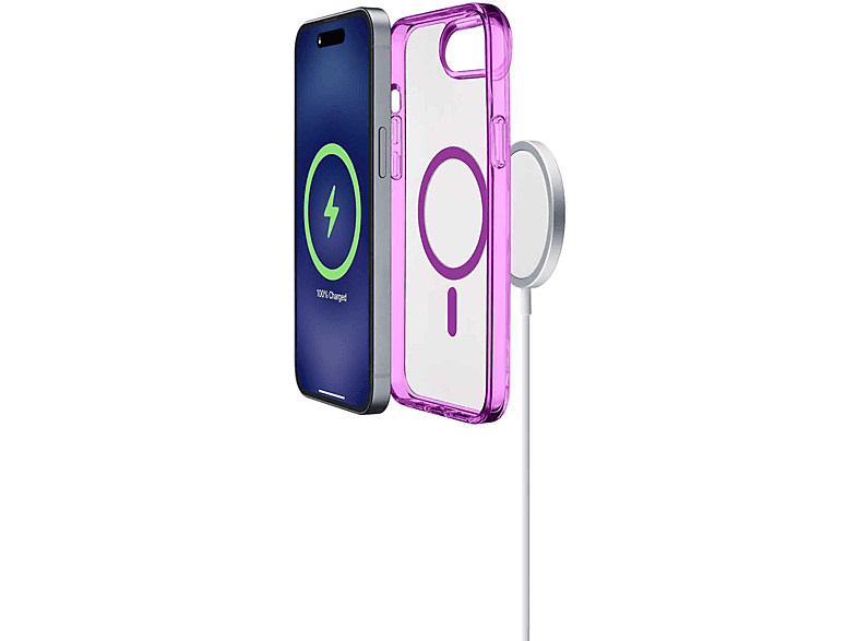 CellularLine ICONIC MAG Apple Para iPhone 16e Compatible con MagSafe Rosa y Transparente