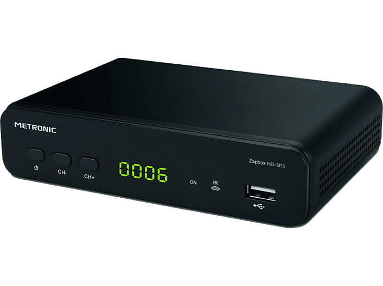 Metronic ZapBox DVB-T2 HEVC HD-SP.1 Botón SOS Sintonización automática USB Negro