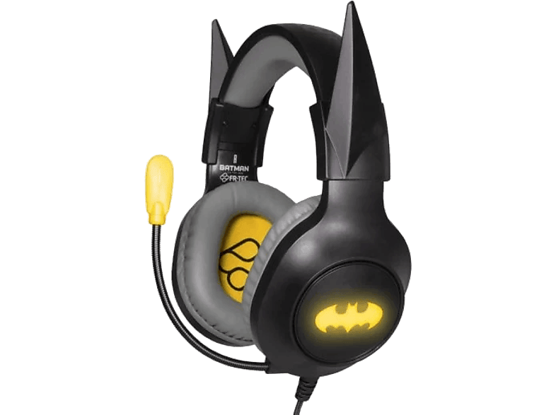 FR-TEC DC Batman Diadema Micrófono Luz LED Multiplataforma Negro