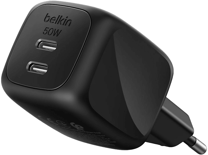 Belkin WCH019dqWH 50W Compatibles dispositivos con carga USB-C 2 puertos tipo USB-C Negro