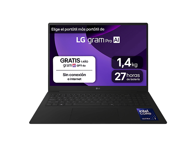 LG 16Z90TR-E.AD88B 16 WQXGA Intel® Evo™ Edition Core™ Ultra 7-255H 32 GB RAM 1 TB SSD  GeForce RTX™ 5050 W11H