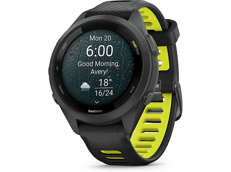 Garmin Forerunner 265S Negro/Amarillo 18mm Pantalla Táctil AMOLED 1.1 15 días Autonomía Morning Report 8GB