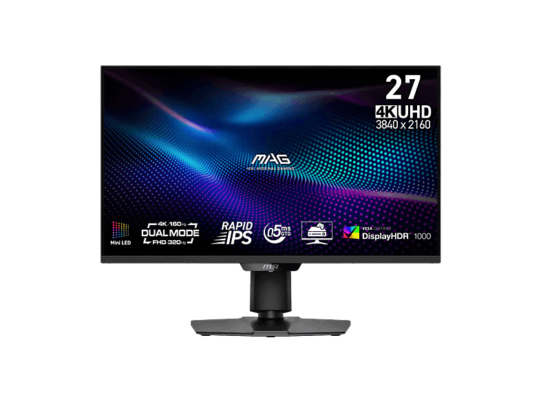 MSI MAG 274UPDF E16M 27  UHD 4K 160Hz/320Hz 0.5 ms IPS Mini LED Altura Ajustable