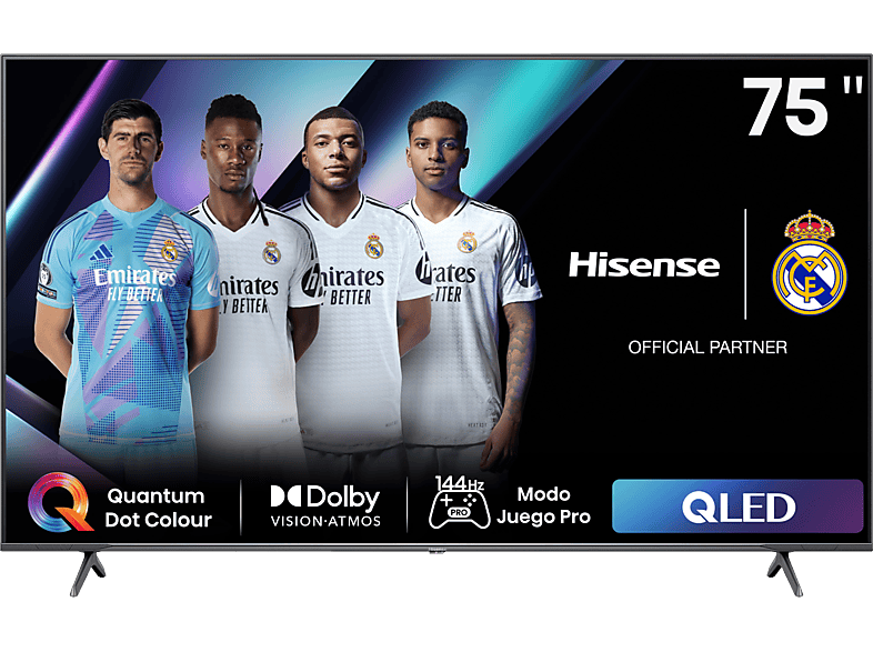 Hisense 75E7NQ Pro UHD 4K Game Bar 144Hz Dolby Vision IQ Dolby Atmos Subwoofer IA Negro