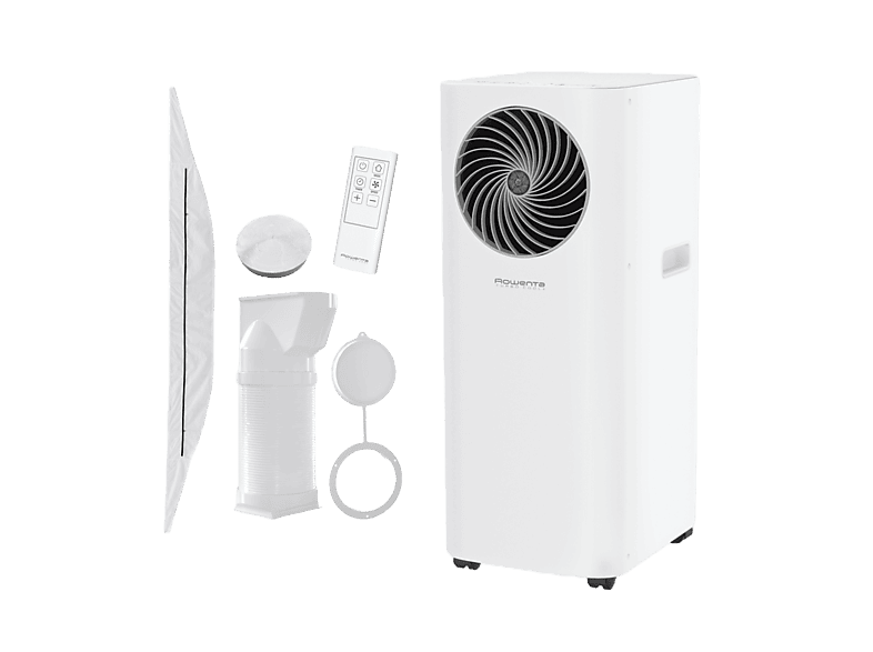 RowentaTurbo Cool AU5020 2500 fg/h 2500 W 83 m³ Filtro antipolvo Kit sellado ventanas y conducto de escape Blanco