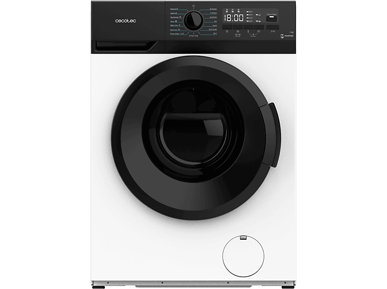 Cecotec Bolero DressCode 7300 Inverter A 7 kg 1200 rpm Motor Inverter 15 programas Display LED Lavado a vapor White