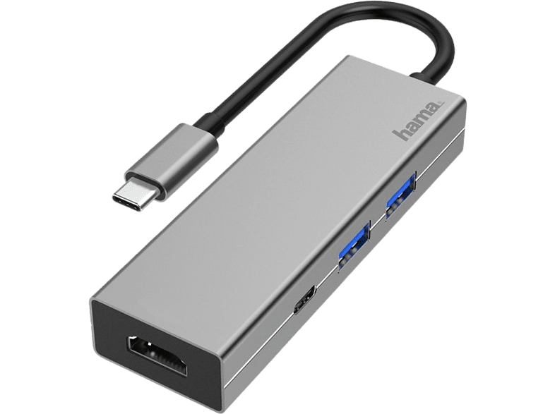Hama 00200107 2x USB-A 1x USB-C 1x HDMI 5000 Mbit/s 4K Gris