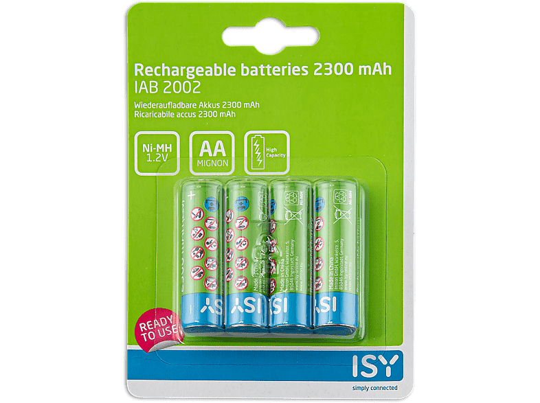 Isy IAB-2002 4 pilas AA 2300 mAh