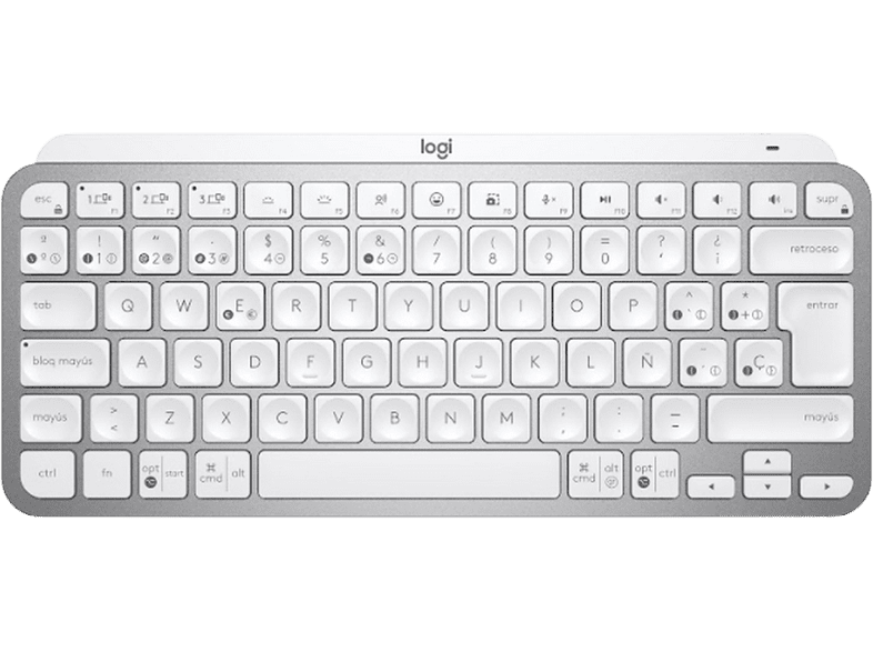 Logitech MX Keys Mini Para Apple Mac/Windows Bluetooth 10 días Gris Pálido