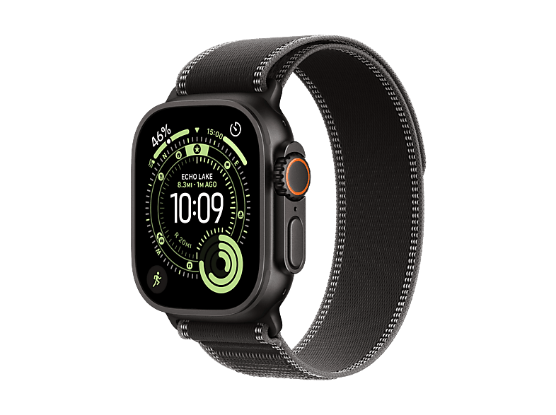 Apple Watch Ultra 3 (2025) GPS+CEL 49 mm Caja de Titanio Negro Correa Trail Loop Negro carbón S/M Calidad del sueño Via satélite