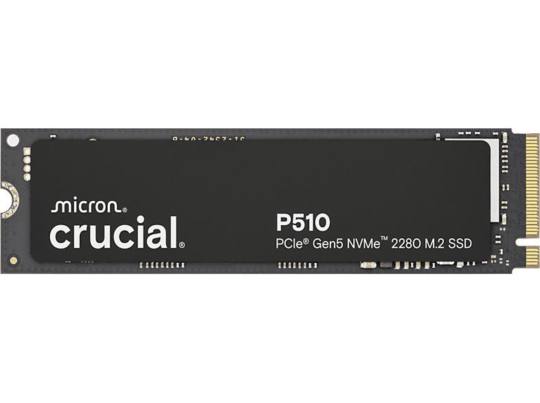 Crucial P510 PCIe Gen5 NVMe Interno M.2 Vel. Escritura 9500 MB/s Vel. Lectura 11000 MB/s Negro