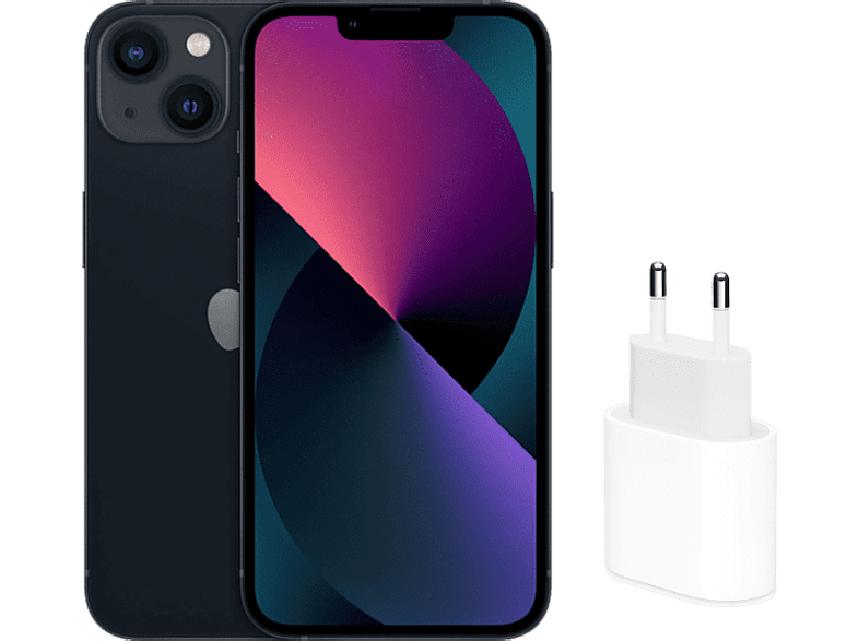 APPLE iPhone 13 Medianoche 128 GB 5G 6.1 iOS + Adaptador de corriente USB-C de 20 W