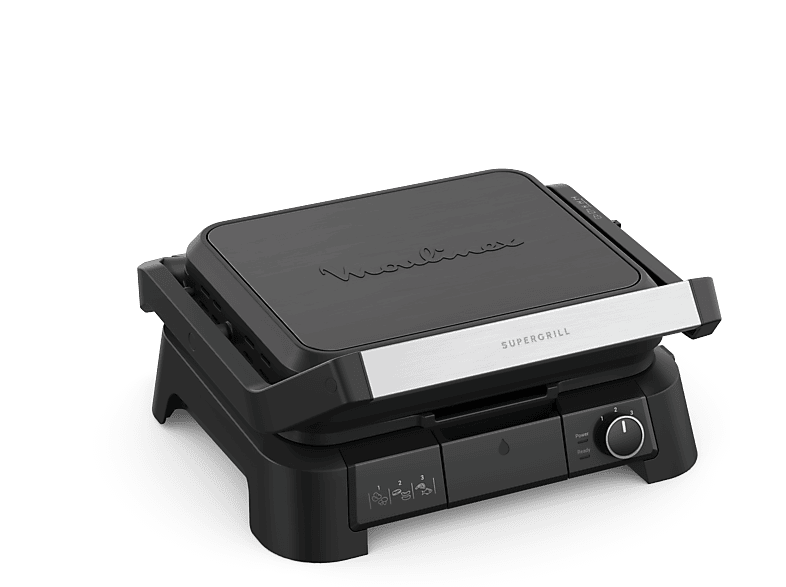 Moulinex Supergrill 3 en 1 GI5108 2000W 3 opciones de altura placas extraíbles 3 temperaturas Apertura 180º Inox