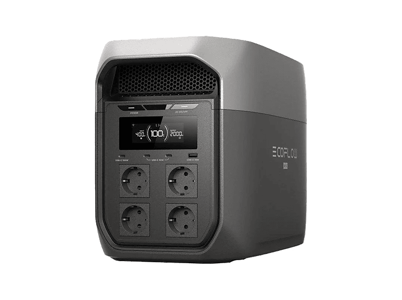 EcoFlow Delta 3 Max 2048Wh USB-C X-Boost 9 Puertos salida Negro y Gris